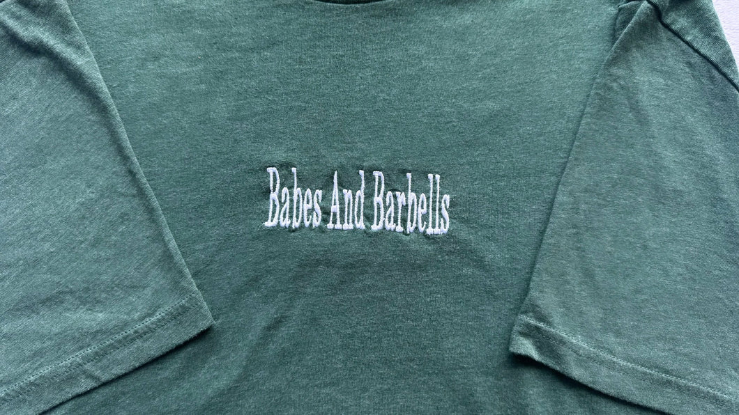 Green\White T-Shirt (Babes And Barbells)